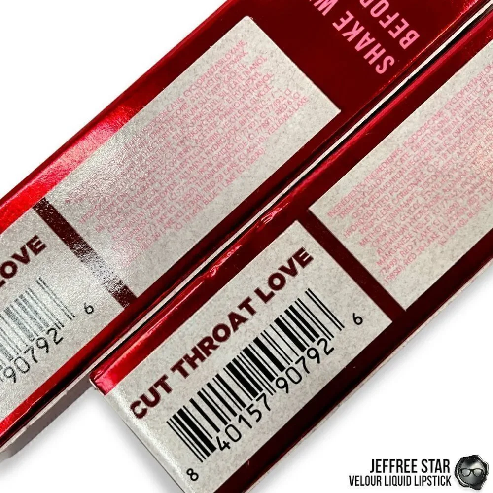 JEFFREE STAR VELOUR LIQUID LIPSTICK CUT THROAT LOVE RED FULL PIGMENT LIP COLOR